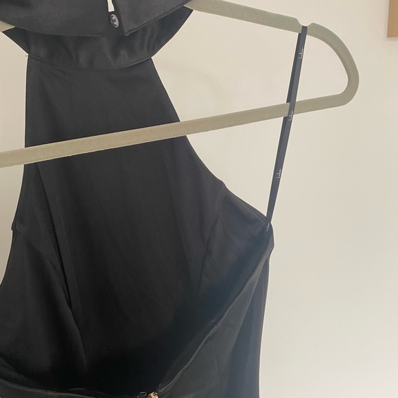 Lulus black satin halter dress - Picture 4 of 6